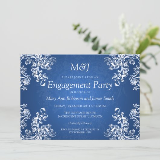 Weddenschap Verloving  Zwemelen 2 Sapphire Blue Kaart (Staand voorkant)