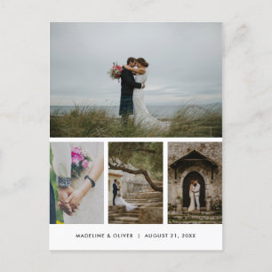 Weddenschap Vier Foto Eenvoudig Minimalistisch Har Briefkaart