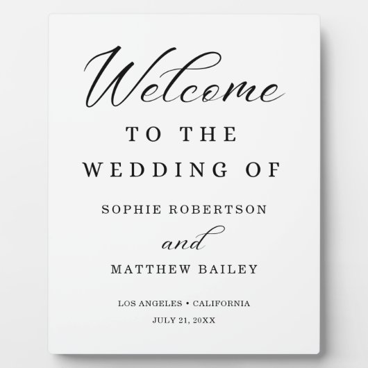Weddenschap vieren Modern script Welkom Fotoplaat (Voorkant)