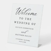 Weddenschap vieren Modern script Welkom Reclamebord Met Voetstuk (Voorkant)