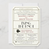 Weddenschap Vintage Ticket Invite/filmthema Kaart (Voorkant)