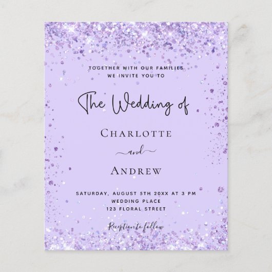 Weddenschap-violet-glitter-script Flyer (Voorkant)
