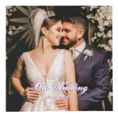 Weddenschap Violet Magenta Confetti Bedankt 4 Foto Kubus (Rechts)