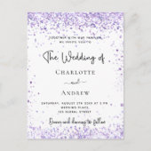 Weddenschap-violetlavender-uitnodiging Briefkaart (Voorkant)