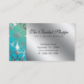 Weddenschap Visitekaartje Damask Floral Silver Cro (Achterkant)