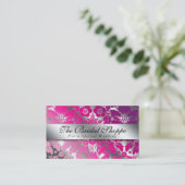 Weddenschap Visitekaartje Damask Floral Silver PP (Staand voorkant)