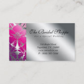 Weddenschap Visitekaartje Damask Floral Silver PP (Achterkant)
