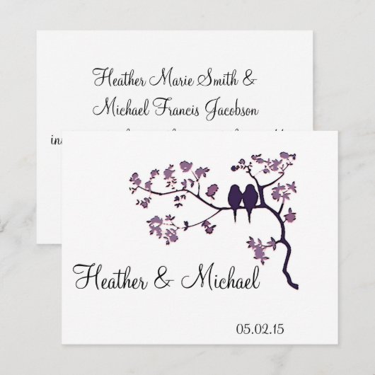 Weddenschap - vogels op een boom kaart (Voorkant / Achterkant)