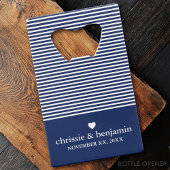 Weddenschap voor aangepaste bruidebruidegom Datum  Creditkaart Flessenopener