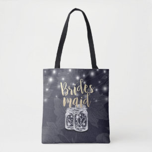 Weddenschap voor Bridesmaid Mason Jars String Ligh Tote Bag