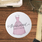 Weddenschap voor Bridesmaid Pink  dress Ronde Button 7,6 Cm