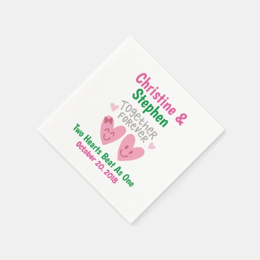 Weddenschap voor Cartoon Heart Bride Groom Servet (Hoek)