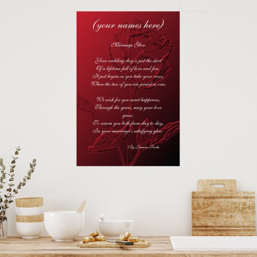 Weddenschap voor de Bride en de Groom Poster (Keuken)