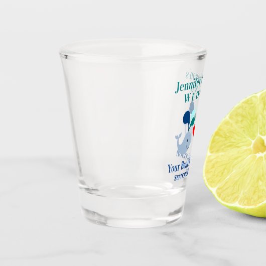 Weddenschap voor de walvis tropische strand bestem shot glas (Links)