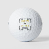 Weddenschap voor Elegant Black Scroll Golf Balls Golfballen (Voorkant)