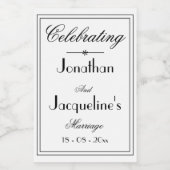 Weddenschap voor Elegant Names Simple Chic White M Wijn Etiket (Enkel label)