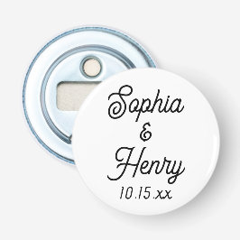 Weddenschap voor Elegant Script Black Typografie Button Flesopener