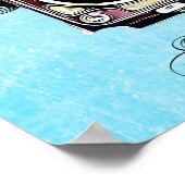 Weddenschap voor fotoBooth, blauwe  camera Poster (Hoek)