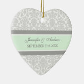 Weddenschap voor Gavor Gray Mint Damask Keramisch Ornament (Rechts)