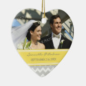 Weddenschap voor Gele Gele Gele Chevron Keramisch Ornament (Rechts)