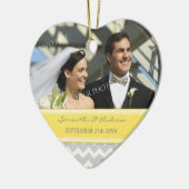 Weddenschap voor Gele Gele Gele Chevron Keramisch Ornament (Links)