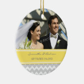 Weddenschap voor Gele Gele Gele Chevron Keramisch Ornament (Rechts)