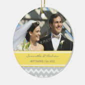 Weddenschap voor Gele Gele Gele Chevron Keramisch Ornament (Links)