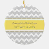 Weddenschap voor Gele Gele Gele Chevron Keramisch Ornament (Achterkant)