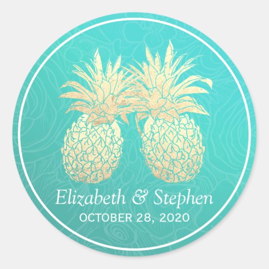 Weddenschap voor goudkoorts Pananappel Ronde Sticker (Voorkant)