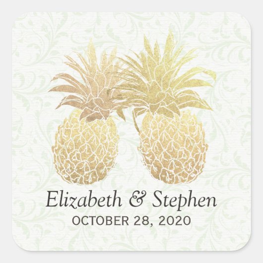 Weddenschap voor  goudkoorts Pananappel Vierkante Sticker (Voorkant)
