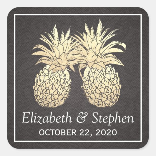 Weddenschap voor  goudkoorts Pananappel Vierkante Sticker (Voorkant)