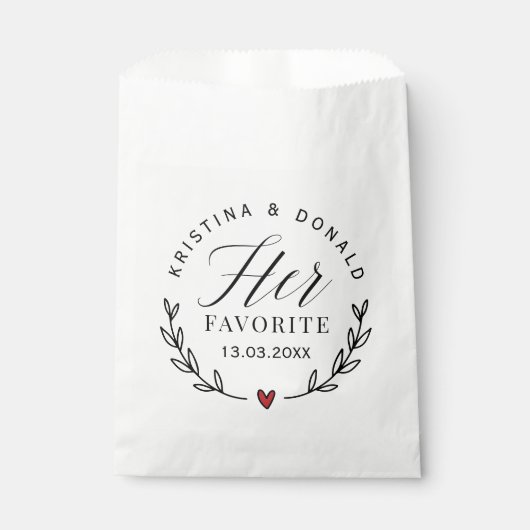 Weddenschap voor haar favoriete pleistertas bedankzakje (Voorkant)