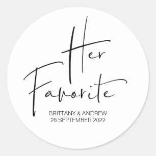 Weddenschap voor haar favoriete taboekstut ronde sticker