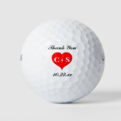 Weddenschap voor harthart Initialen Monogram Dank  Golfballen (Voorkant)