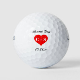 Weddenschap voor harthart Initialen Monogram Dank  Golfballen