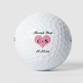 Weddenschap voor harthart Initialen Monogram Dank  Golfballen