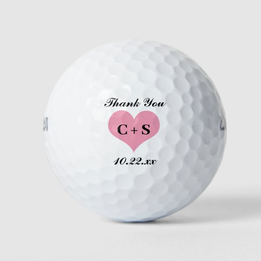 Weddenschap voor harthart Initialen Monogram Dank  Golfballen (Voorkant)