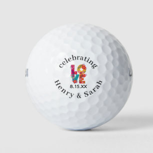 Weddenschap voor kleurrijke Floral Love Golfballen
