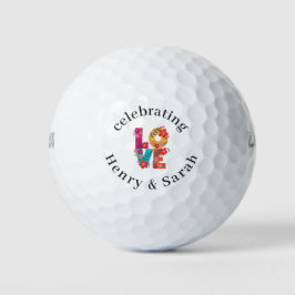 Weddenschap voor kleurrijke Floral Love Golfballen