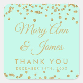 Weddenschap voor Label Gold Glitter Confetti Mint 