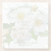 Weddenschap voor legante Rozen Glazen Onderzetter (Achterkant)