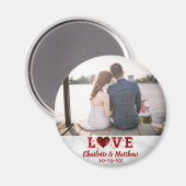 Weddenschap voor liefde Moderne Typografie Harteli Magneet (Voorkant / Achterkant)