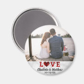 Weddenschap voor liefde Moderne Typografie Harteli Magneet (Voorkant / Achterkant)