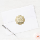 Weddenschap voor Mason Jar String Lights Gold Foil Ronde Sticker (Envelop)
