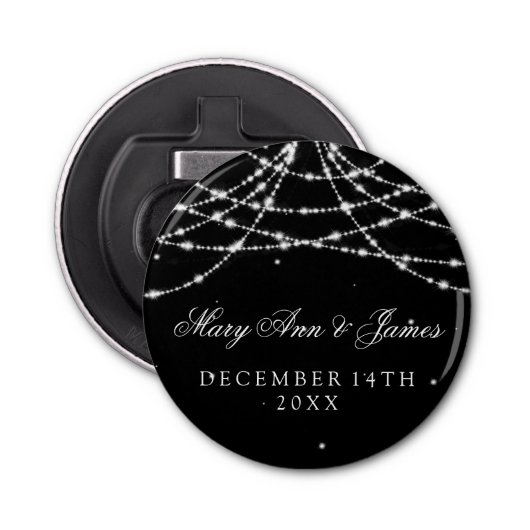 Weddenschap voor mousserend string zwart button flesopener (Voorkant)