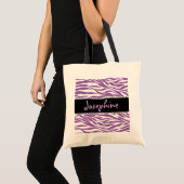Weddenschap voor Paars Black White Zebra Bride Bag Tote Bag (Voorkant (product))