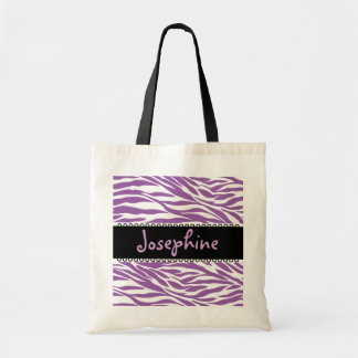 Weddenschap voor Paars Black White Zebra Bride Bag Tote Bag