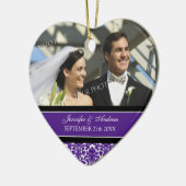 Weddenschap voor Plum Black Damask Keramisch Ornament (Links)