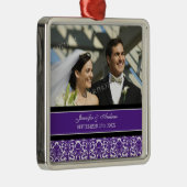 Weddenschap voor Plum Black Damask Metalen Ornament (Rechts)