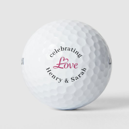 Weddenschap voor roze liefde golfballen (Voorkant)